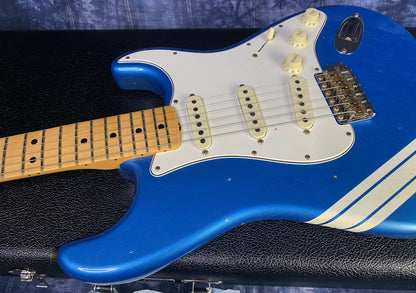 NEW ! 2024 Fender Custom Shop LTD '69 Stratocaster Journeyman Relic Limited Edition - Lake Placid Blue with White Competition Racing Stripes - Authorized Dealer - 7.6 lbs - G03072