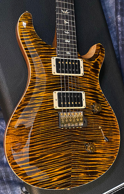 NEW! 2024 PRS Custom 24 - Paul Reed Smith - 10-Top ! Incredible Flame Top - WOW - Yellow Tiger - Authorized Dealer - 7.75 lbs - G03896