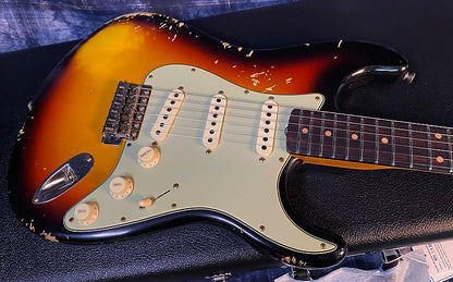 NEW ! 2024 Fender Custom Shop 1960 Stratocaster Heavy Relic Electric Guitar - Aged Sunburst - Authorized Dealer - 7.9 lbs - G04091