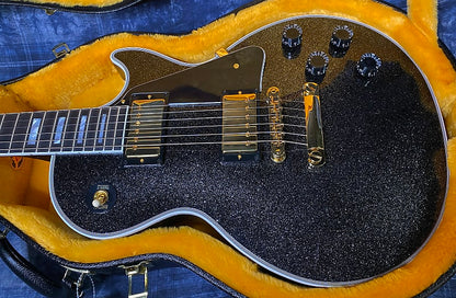 NEW ! 2024 Gibson Dealer Select Custom Shop Les Paul Custom - Large Flake Black Sparkle - Authorized Dealer - 10.6 lbs - G03860