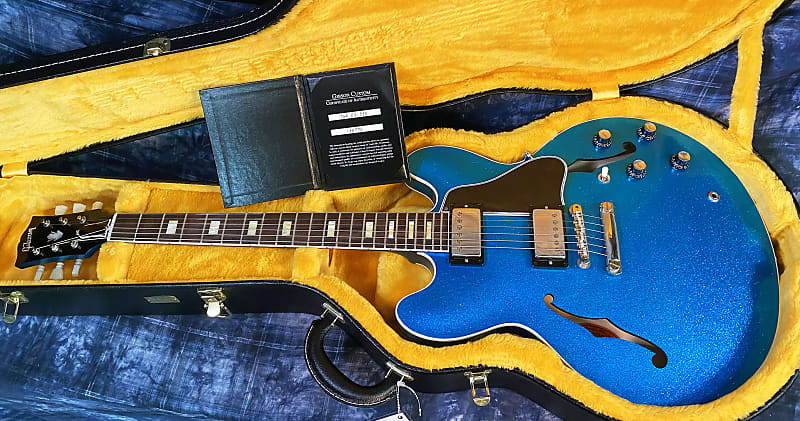 NEW! 2024 Gibson Custom Shop 1964 ES-335 VOS Reissue - Blue Sparkle - Authorized Dealer - 8.2 lbs - G03889