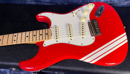 NEW ! 2024 Fender Custom Shop LTD '69 Stratocaster Journeyman Relic Limited Edition - Hot Rod Red with White Racing Stripes - Authorized Dealer - 7.6 lbs - G03072