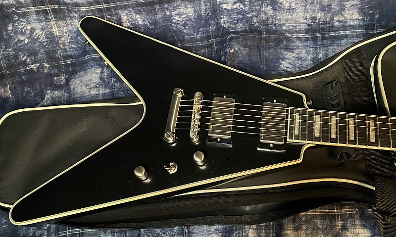 NEW! 2024 Epiphone Flying V Prophecy Electric Guitar - Aged Jet Black Metallic - Authorized Dealer - 6.6lbs G03911