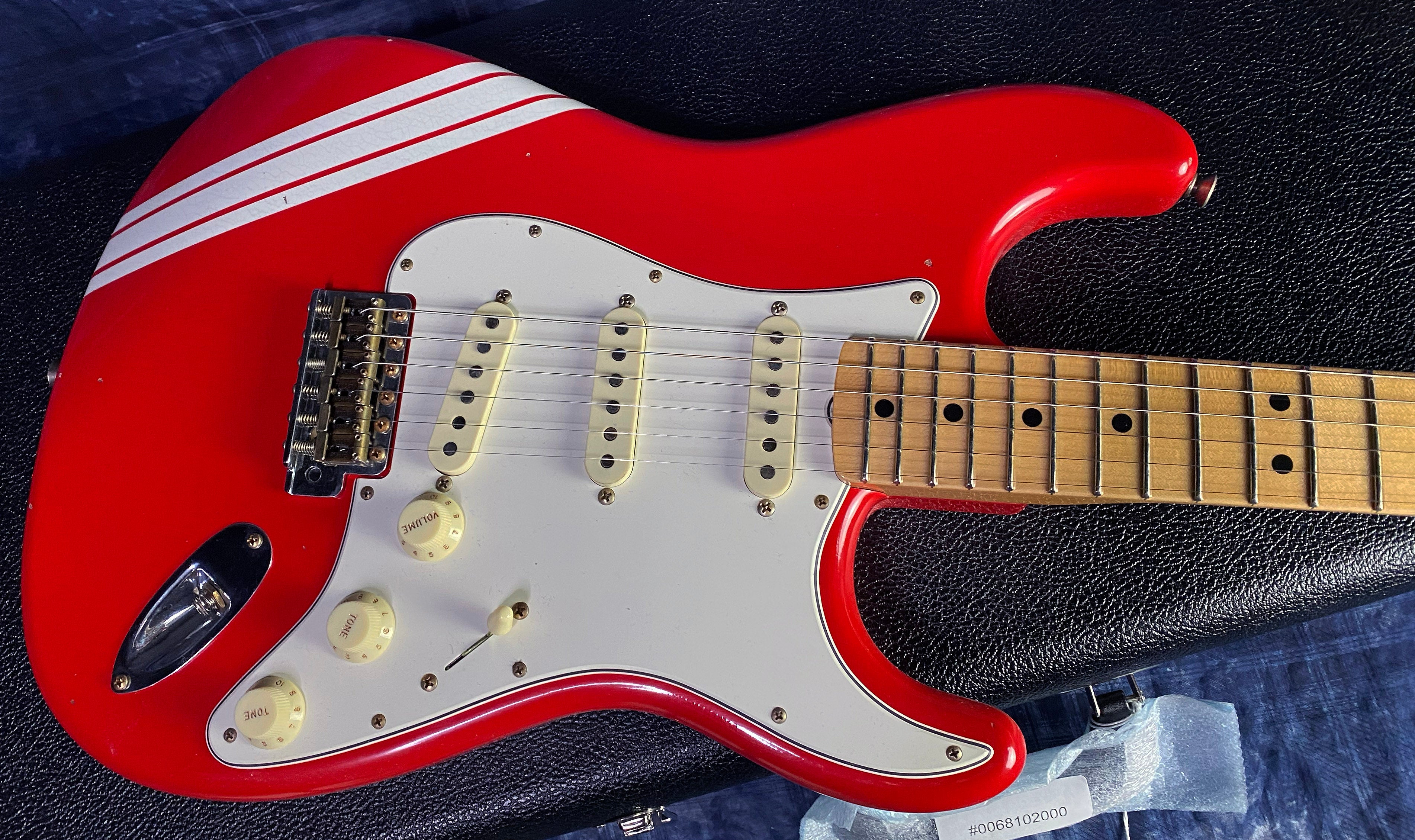 NEW ! 2024 Fender Custom Shop LTD '69 Stratocaster Journeyman Relic Limited Edition - Hot Rod Red with White Racing Stripes - Authorized Dealer - 7.6 lbs - G03072