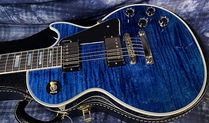 NEW! 2024 Gibson Custom Shop Les Paul Custom - Dealer Select - Authorized Dealer - Translucent Blue Monster Flame Top - Super RARE! 9.5 lbs - G03841