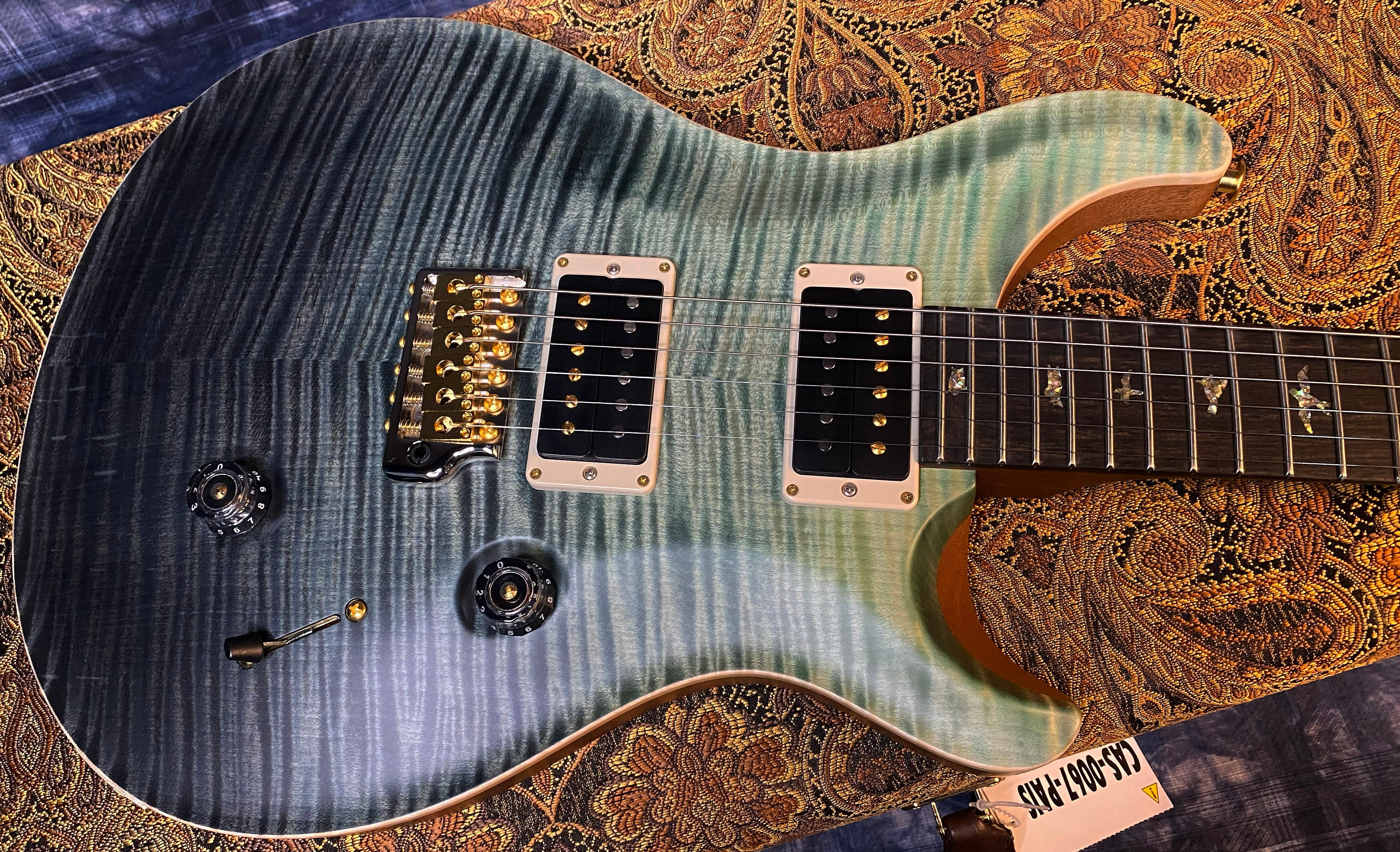 BRAND NEW ! 2024 Paul Reed Smith Custom 24 CU24 - Wood Library - Torrefied Flamed Maple Neck Ebony Fretboard - Trampas Green Fade - Authorized Dealer - 7.8 lbs - G03553