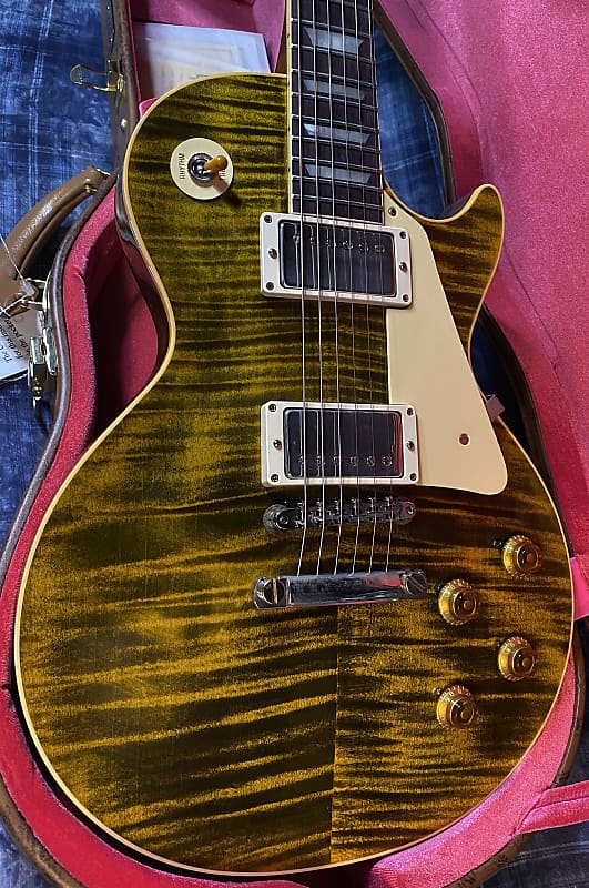 NEW ! 2024 Gibson Custom Shop Dealer Select '59 Les Paul Standard Reissue - Yellow Tiger - Monster Hand Picked Top - 8.8 lbs - Authorized Dealer - G03725