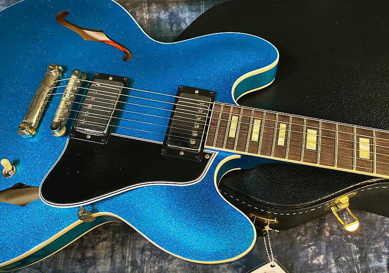 NEW! 2024 Gibson Custom Shop 1964 ES-335 VOS Reissue - Blue Sparkle - Authorized Dealer - 8.4 lbs - G03890