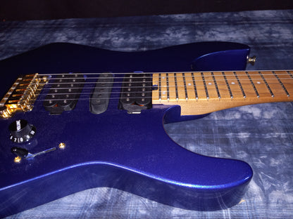 MINT!! Charvel Pro-Mod DK24 HSH 2PT CM Caramelized Maple Neck Mystic Blue 7.4lbs! / Authorized Dealer SAVE