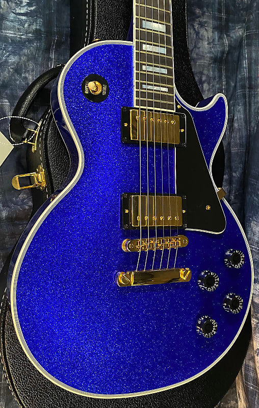 NEW ! 2024 Gibson Special Order Custom Shop Les Paul Custom Dealer Select - Dark Blue Sparkle - Authorized Dealer - 10.1 lbs - G03839