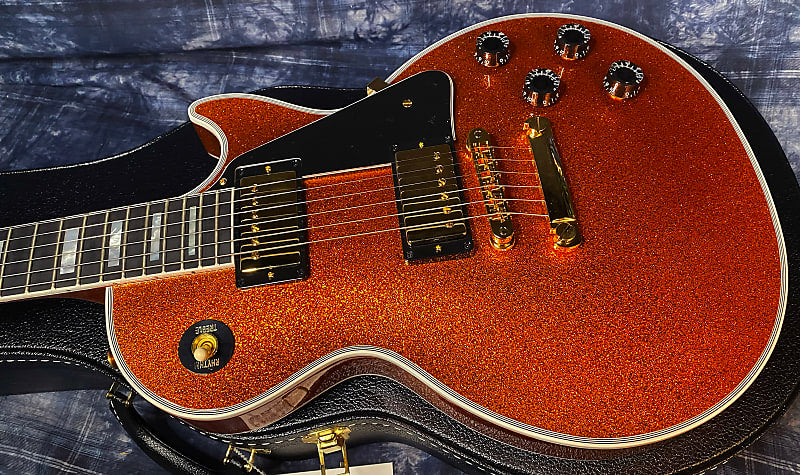 NEW ! 2024 Gibson Made 2 Measure Custom Shop Les Paul Custom Dealer Select Orange Sparkle - Authorized Dealer 10.5 lb - G03950