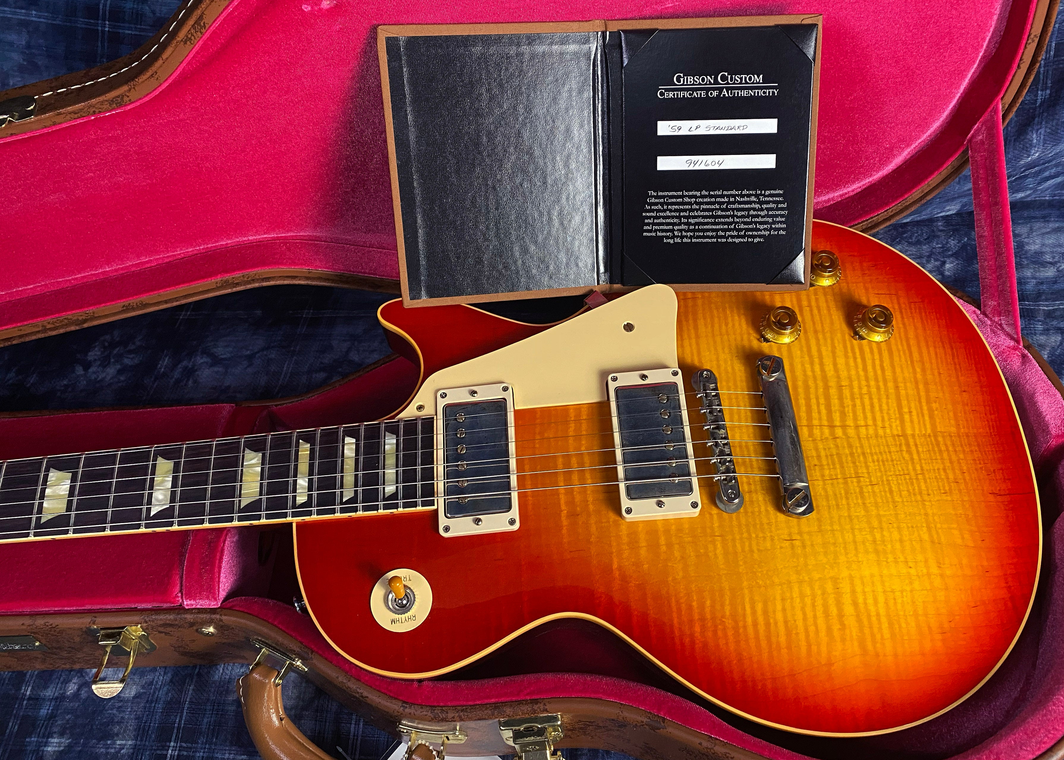 NEW! 2024 Gibson Custom Shop 1959 Les Paul - Washed Cherry Sunburst - Authorized Dealer - Hand Picked Top VOS - Only 8.65 lbs - G02958