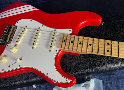 NEW ! 2024 Fender Custom Shop LTD '69 Stratocaster Journeyman Relic Limited Edition - Hot Rod Red with White Racing Stripes - Authorized Dealer - 7.6 lbs - G03072