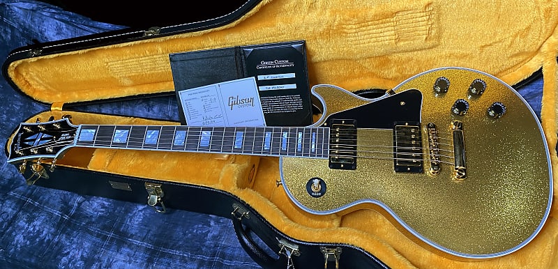 NEW! 2024 Gibson Dealer Select Custom Ordered Custom Shop Les Paul Custom - Large Flake Gold Sparkle - Authorized Dealer - 10.1 lbs - G03861