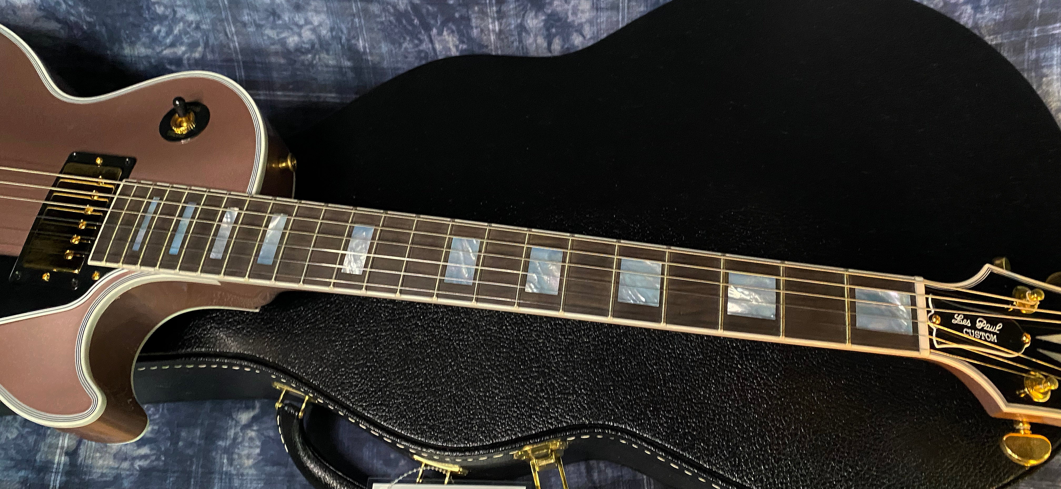 BRAND NEW! 2024 Gibson Dealer Select Custom Shop Les Paul Custom - Rose Gold Authorized Dealer - 10 lbs - G03323