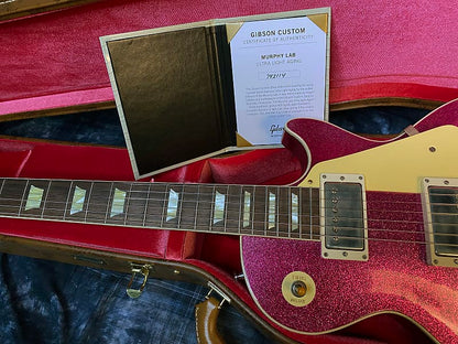 NEW! 2024 Gibson Custom Shop Dealer Select Murphy Lab '57 Les Paul Pink Sparkle Ultra Light Aged - Authorized Dealer - 8.9 lbs - G03940