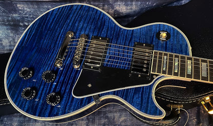 NEW! 2024 Gibson Custom Shop Les Paul Custom - Dealer Select - Authorized Dealer - Translucent Blue Monster Flame Top - Super RARE! 9.5 lbs - G03841