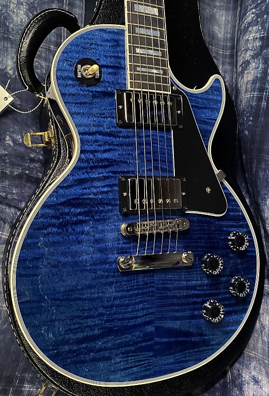 NEW! 2024 Gibson Custom Shop Les Paul Custom - Dealer Select - Authorized Dealer - Translucent Blue Monster Flame Top - Super RARE! 9.5 lbs - G03841