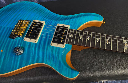 NEW! 2024 PRS Custom 24 - Paul Reed Smith - 10-Top ! Incredible Flame Top - WOW - Carroll Blue Finish - Authorized Dealer - 7.55 lbs - G03076