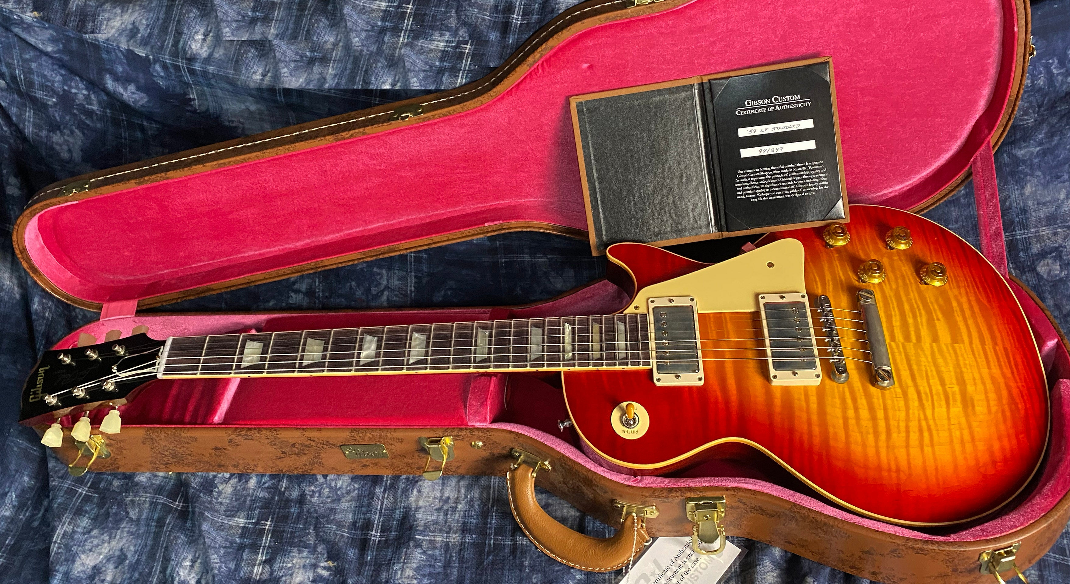 NEW ! 2024 Gibson Custom Shop 1959 Les Paul Factory Burst - Authorized Dealer - Hand Picked Top - VOS - 8.7lbs - G02985