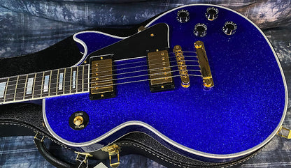 NEW ! 2024 Gibson Special Order Custom Shop Les Paul Custom Dealer Select - Dark Blue Sparkle - Authorized Dealer - 10.45 lbs - G03843