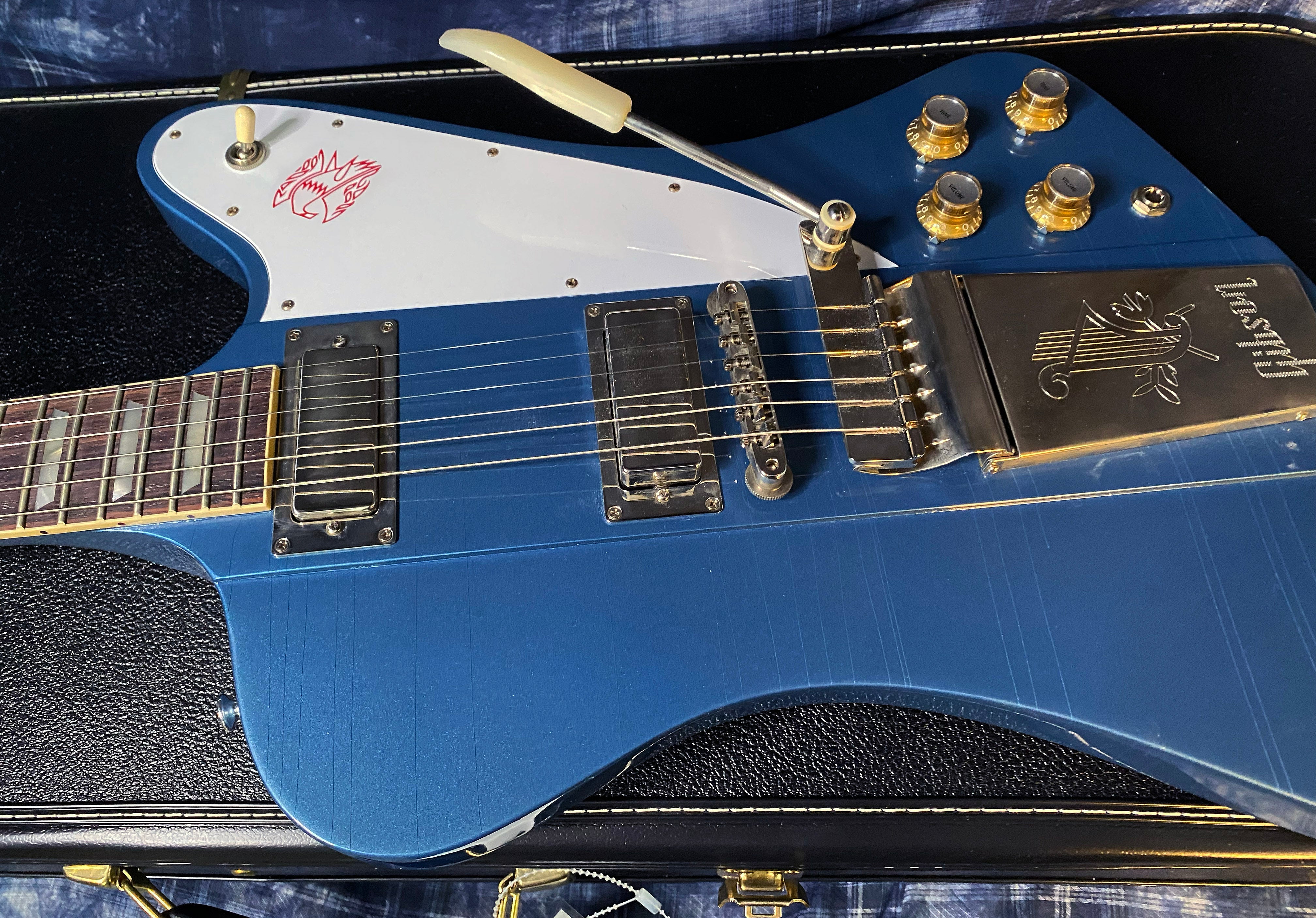 NEW ! 2024 Gibson Custom 1963 Firebird V w/ Maestro Vibrola - Murphy Lab Ultra Light Aged Pelham Blue - Authorized Dealer - G03328