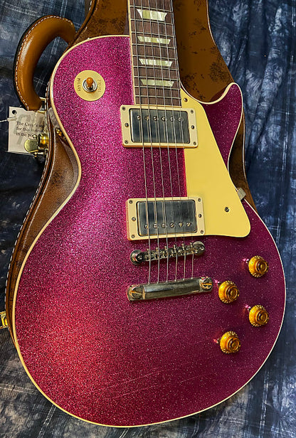 NEW! 2024 Gibson Custom Shop Dealer Select Murphy Lab '57 Les Paul Pink Sparkle Ultra Light Aged - Authorized Dealer - 8.9 lbs - G03940