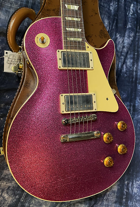 NEW! 2024 Gibson Custom Shop Dealer Select Murphy Lab '57 Les Paul Pink Sparkle Ultra Light Aged - Authorized Dealer - 8.9 lbs - G03940