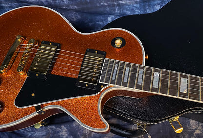 NEW ! 2024 Gibson Made 2 Measure Custom Shop Les Paul Custom Dealer Select Orange Sparkle - Authorized Dealer 9.8 lb - G03954