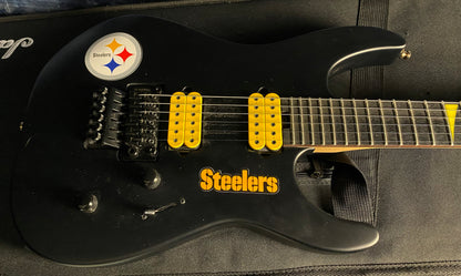 Jackson MJ Series Dinky DKR MAH Ebony Board - Authorized Dealer - Made in Japan! Pittsburgh Steelers Stickers - WOW!