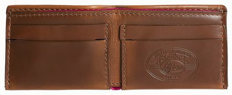 NEW! Gibson  Lifton Wallet - Brown Leather - Pink Interior - Limited Edition! Authorized Dealer