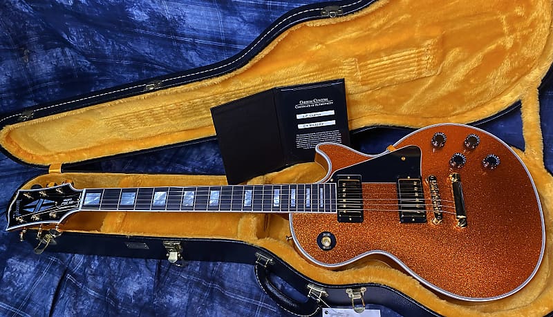 NEW ! 2024 Gibson Made 2 Measure Custom Shop Les Paul Custom Dealer Select Orange Sparkle - Authorized Dealer 10.5 lb - G03950