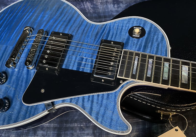 NEW! 2024 Gibson Custom Shop Les Paul Custom - Dealer Select - Authorized Dealer - Cobalt Blue Monster Flame Top - Super RARE! 9.5 lbs - G03870