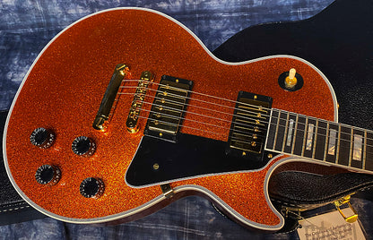 NEW ! 2024 Gibson Made 2 Measure Custom Shop Les Paul Custom Dealer Select Orange Sparkle - Authorized Dealer 10.5 lb - G03950