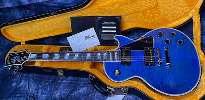 NEW! 2024 Gibson Custom Shop Les Paul Custom - Dealer Select - Authorized Dealer - Translucent Blue Monster Flame Top - Super RARE! Only 9.5 lbs - G03956