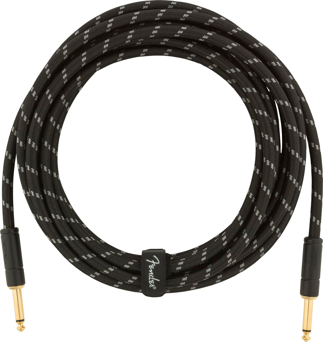 NEW ! Fender Deluxe Series Instrument Cable, Straight/Straight, 15', Black Tweed - Authorized Dealer - Lifetime Warranty