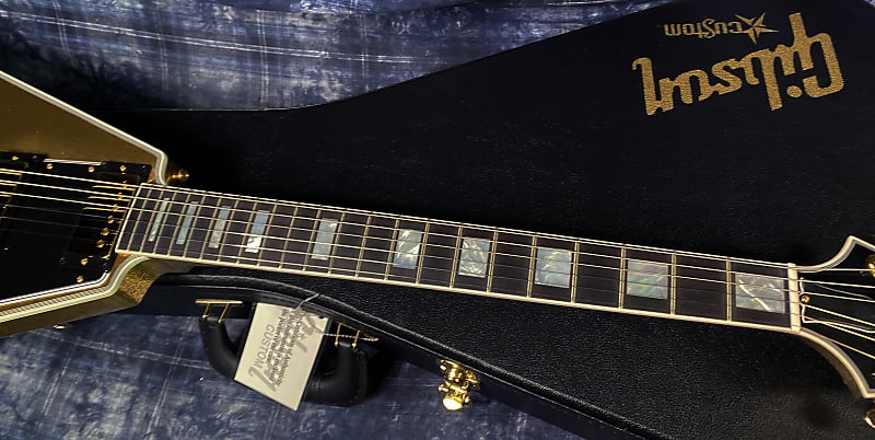 NEW! 2024 Gibson Custom Shop Flying V Custom - Gold Sparkle - Ebony Board - Authorized Dealer - Ultra RARE! Dealer Select - Only 7.1 lbs - G03880