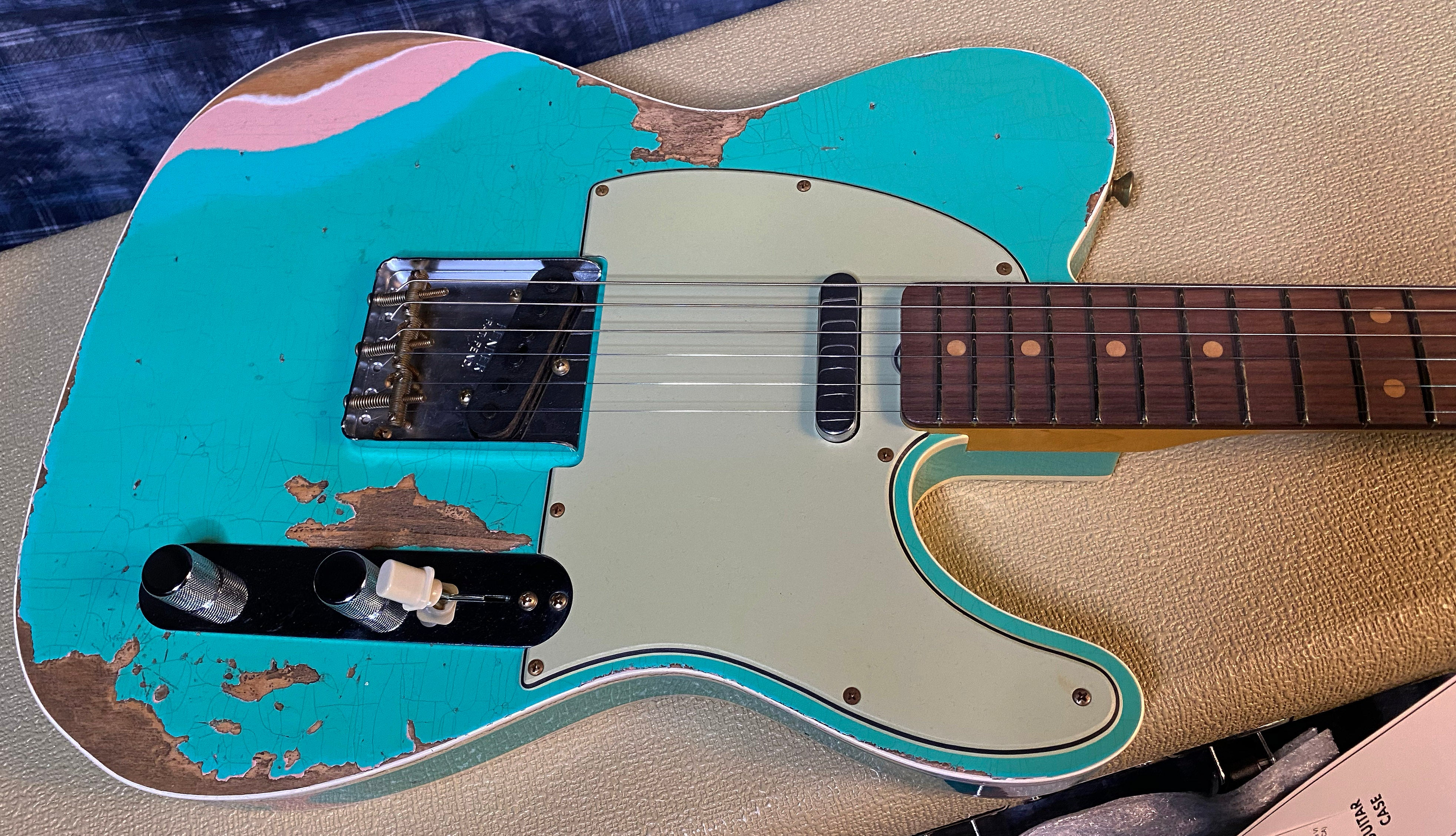 UNPLAYED ! 2024 Fender Custom Shop '60 Heavy Relic Telecaster Handwound Pick-Ups - Modern Specs - Seafoam Green Over 3-Tone Sunburst with Matching Peg Head - Only 6.75 lbs - Authorized Dealer - G03530