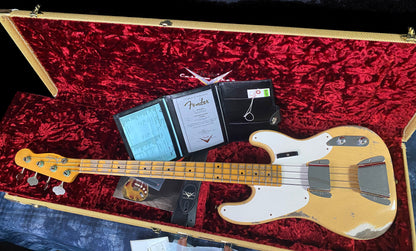 2022 Fender Custom Shop '55 Precision Bass Relic NoCaster Blonde Authorized Dealer Only 8.5lbs