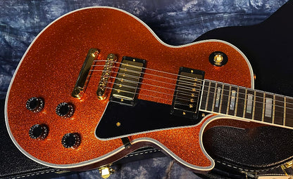 NEW ! 2024 Gibson Made 2 Measure Custom Shop Les Paul Custom Dealer Select Orange Sparkle - Authorized Dealer 10.45 lb - G03955