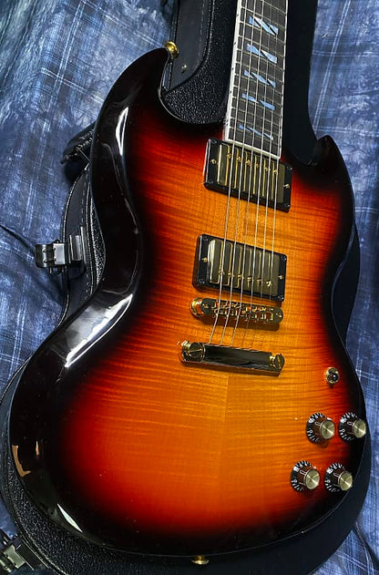 BRAND NEW ! 2024 Gibson SG Supreme - Fireburst (Dark Fireburst)- Super Fine Killer Flame Top! Only 7.55 lbs - Authorized Dealer - G03803