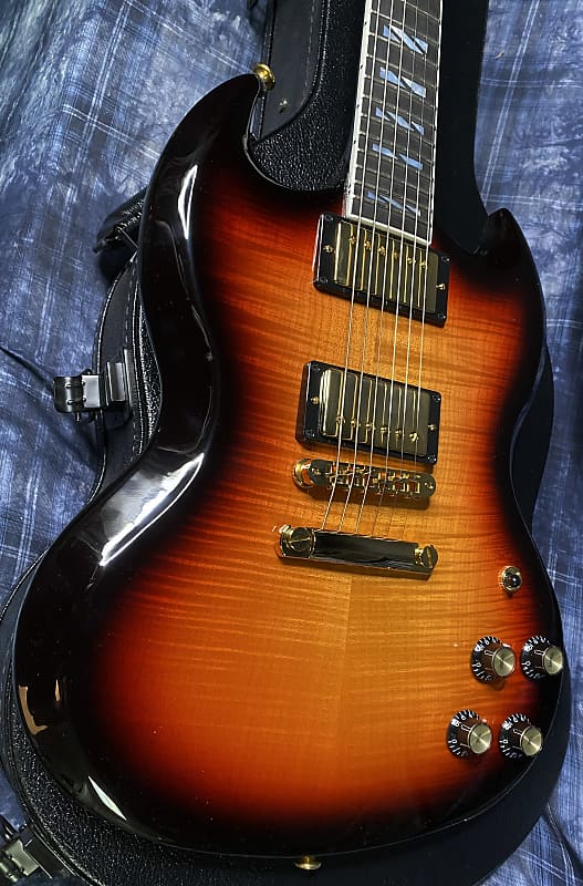 BRAND NEW ! 2024 Gibson SG Supreme - Fireburst (Dark Fireburst)- Super Fine Killer Flame Top! Only 7.55 lbs - Authorized Dealer - G03803