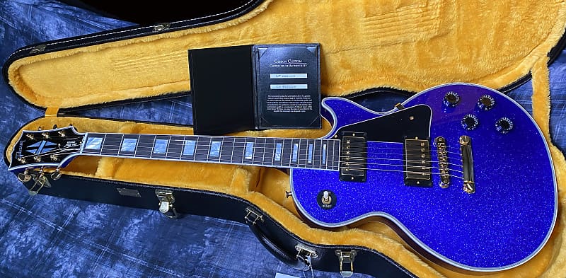 NEW ! 2024 Gibson Special Order Custom Shop Les Paul Custom Dealer Select - Dark Blue Sparkle - Authorized Dealer - 10.2 lbs - G03864