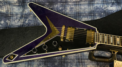 NEW! 2024 Gibson Custom Shop Flying V Custom - Purple Sparkle - Ebony Board - Authorized Dealer - Ultra RARE! Dealer Select - 7.9lbs - G04161