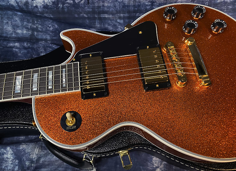 NEW ! 2024 Gibson Made 2 Measure Custom Shop Les Paul Custom Dealer Select Orange Sparkle - Authorized Dealer 9.8 lb - G03954