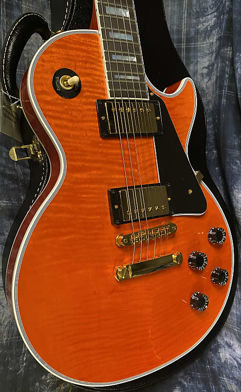 NEW! Gibson Custom Shop Les Paul Custom - Dealer Select - Authorized Dealer - Translucent Orange Flame Top - Super RARE! 10 lbs - G03838