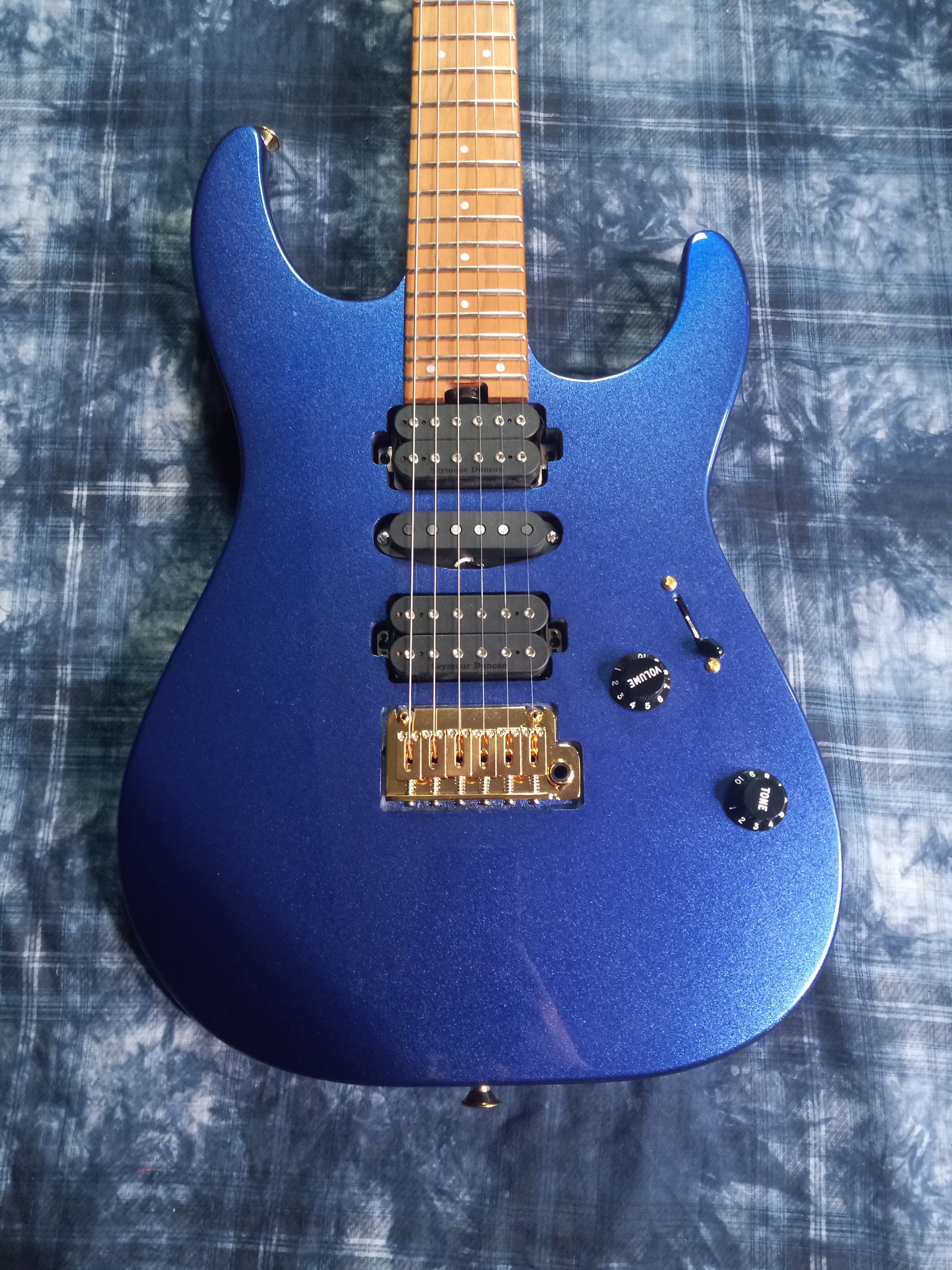 MINT!! Charvel Pro-Mod DK24 HSH 2PT CM Caramelized Maple Neck Mystic Blue 7.4lbs! / Authorized Dealer SAVE