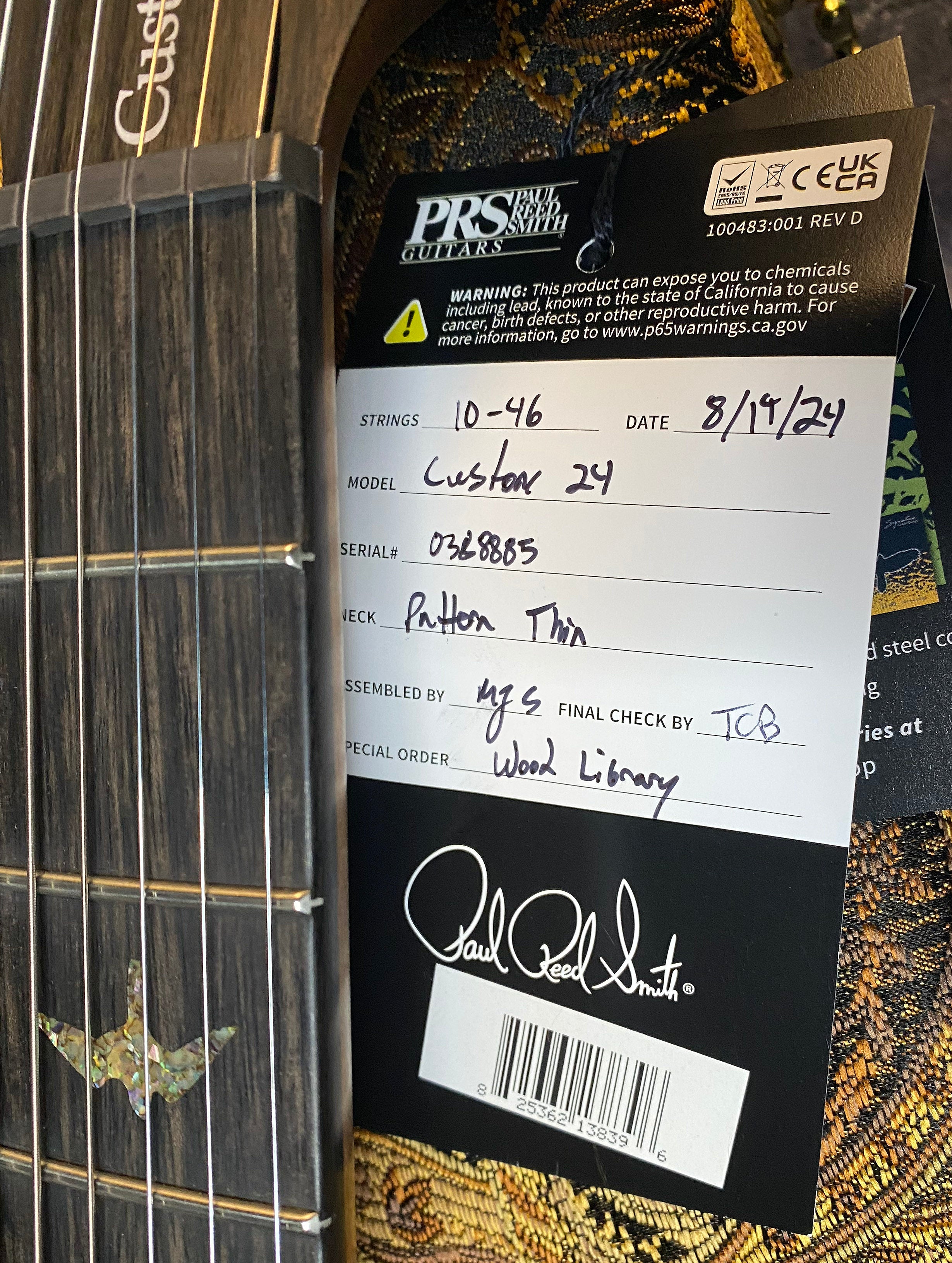 BRAND NEW ! 2024 Paul Reed Smith Custom 24 CU24 - Wood Library - Torrefied Flamed Maple Neck Ebony Fretboard - Trampas Green Fade - Authorized Dealer - 7.8 lbs - G03553