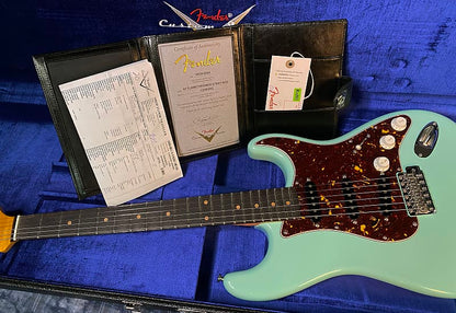 NEW ! 2024 Fender Custom Shop ' 62 Stratocaster Bizarre Guitar Exclusive Flamethrower - Super Limited Edition - Surf Green - AAA Flamed Maple Neck - Authorized Dealer - G03906 - 7.9 lbs