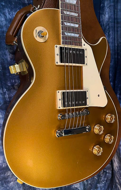 NEW ! 2024 Gibson Les Paul 50's Standard Bizarre Guitar 50th Anniversary Limited Edition All Gold Top, Back & Neck - Upgraded 57 Classic Pick-Ups - Speed Knobs - Titanium Saddles - Authorized Dealer - G03761 - 9.25 lbs